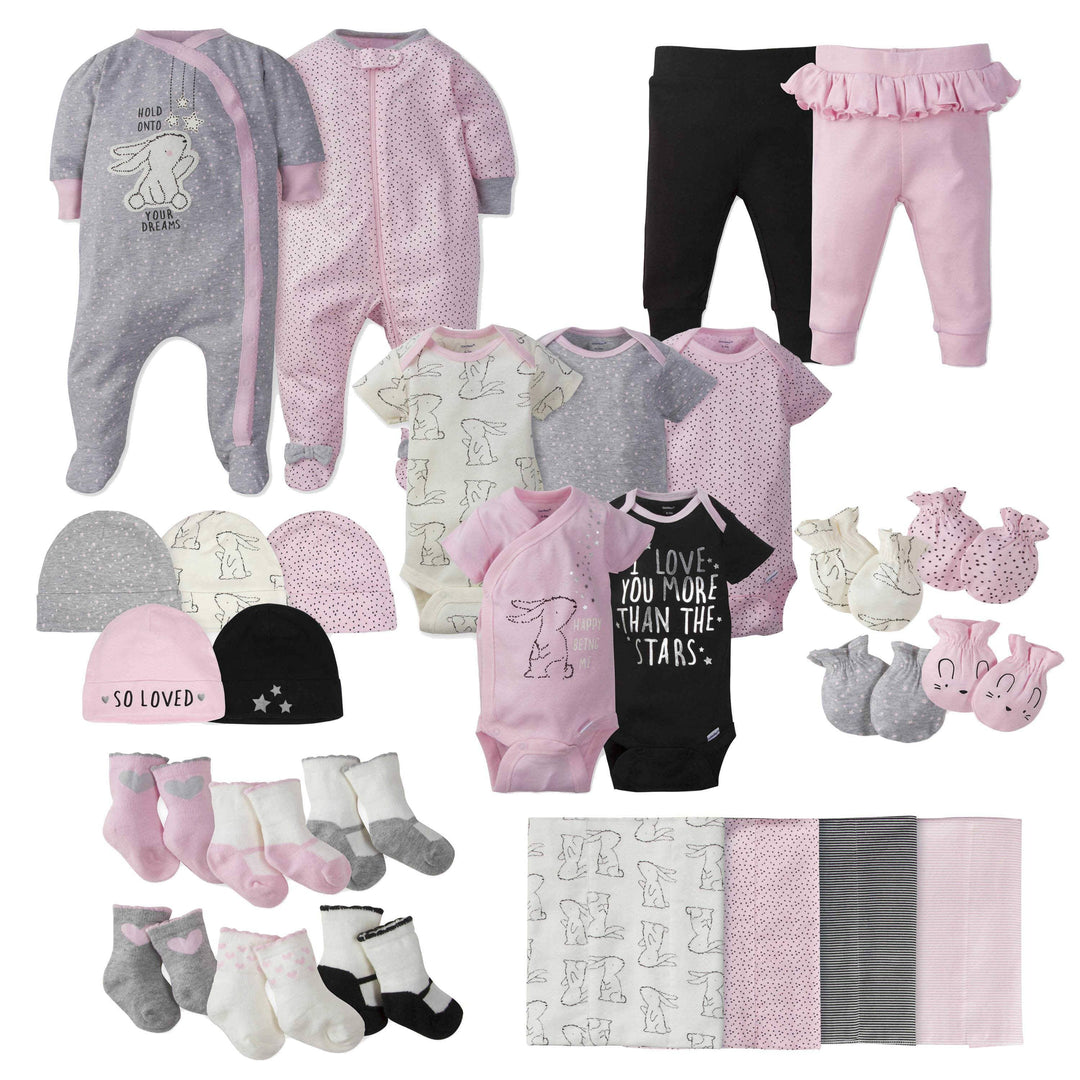 28-piece Baby Girls' Bunny Bundle Set-Gerber Childrenswear