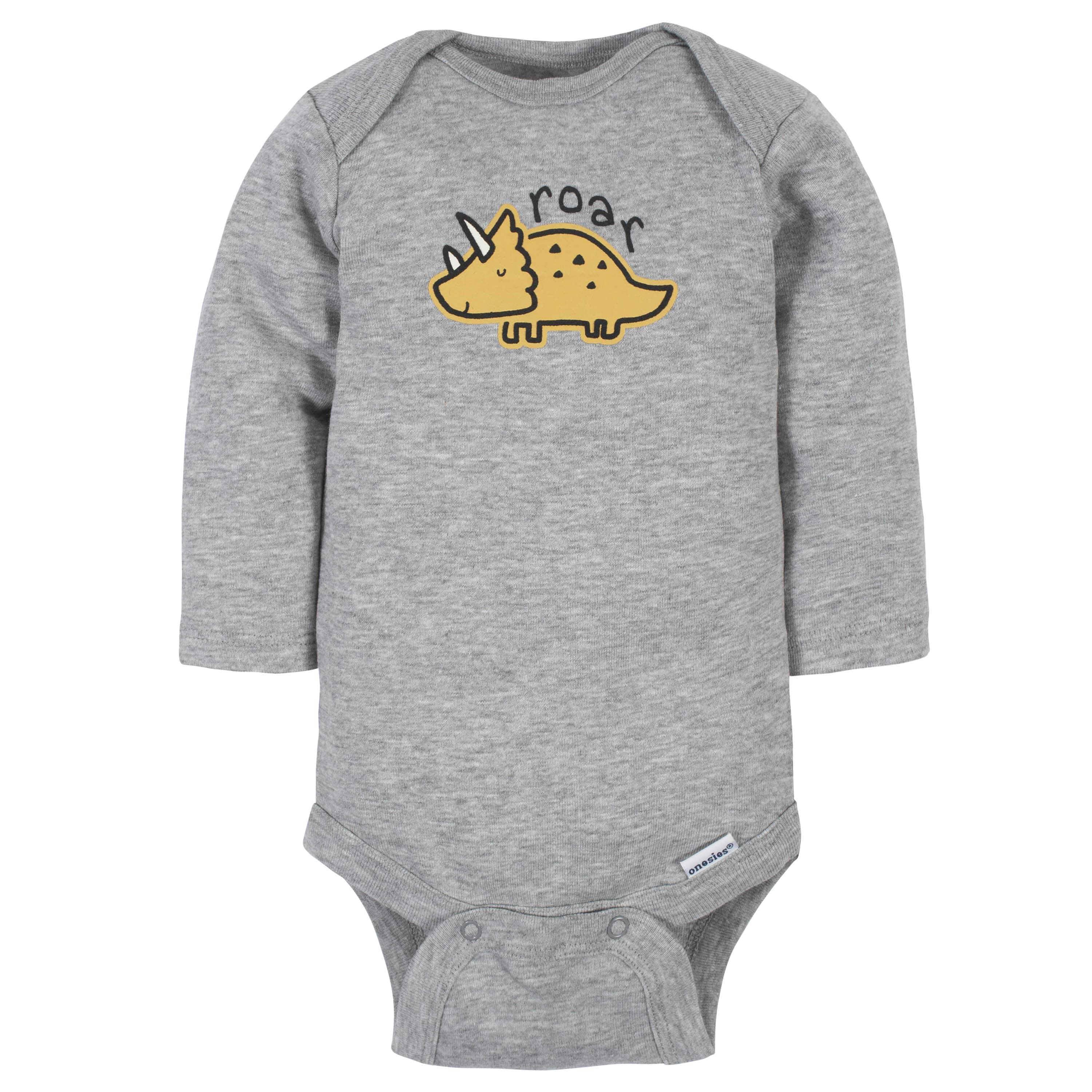 6-Pack Baby Boys Dinosaur Long Sleeve Onesies® Bodysuits-Gerber Childrenswear