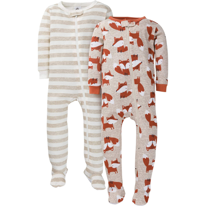 2-Pack Baby & Toddler Boys Fox Snug Fit Footed Cotton Pajamas-Gerber Childrenswear