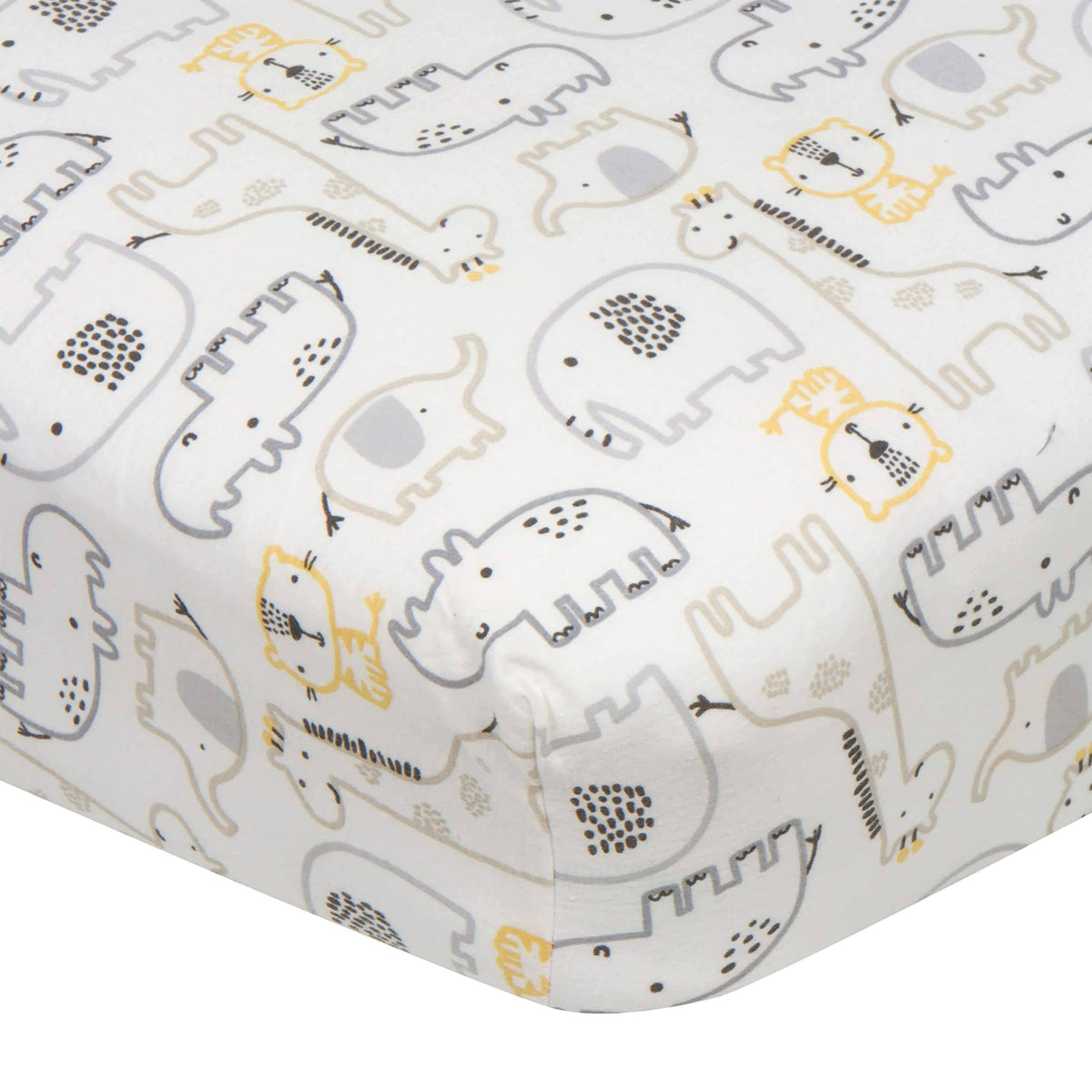 Boys Safari Animals Fitted Crib Sheet-Gerber Childrenswear