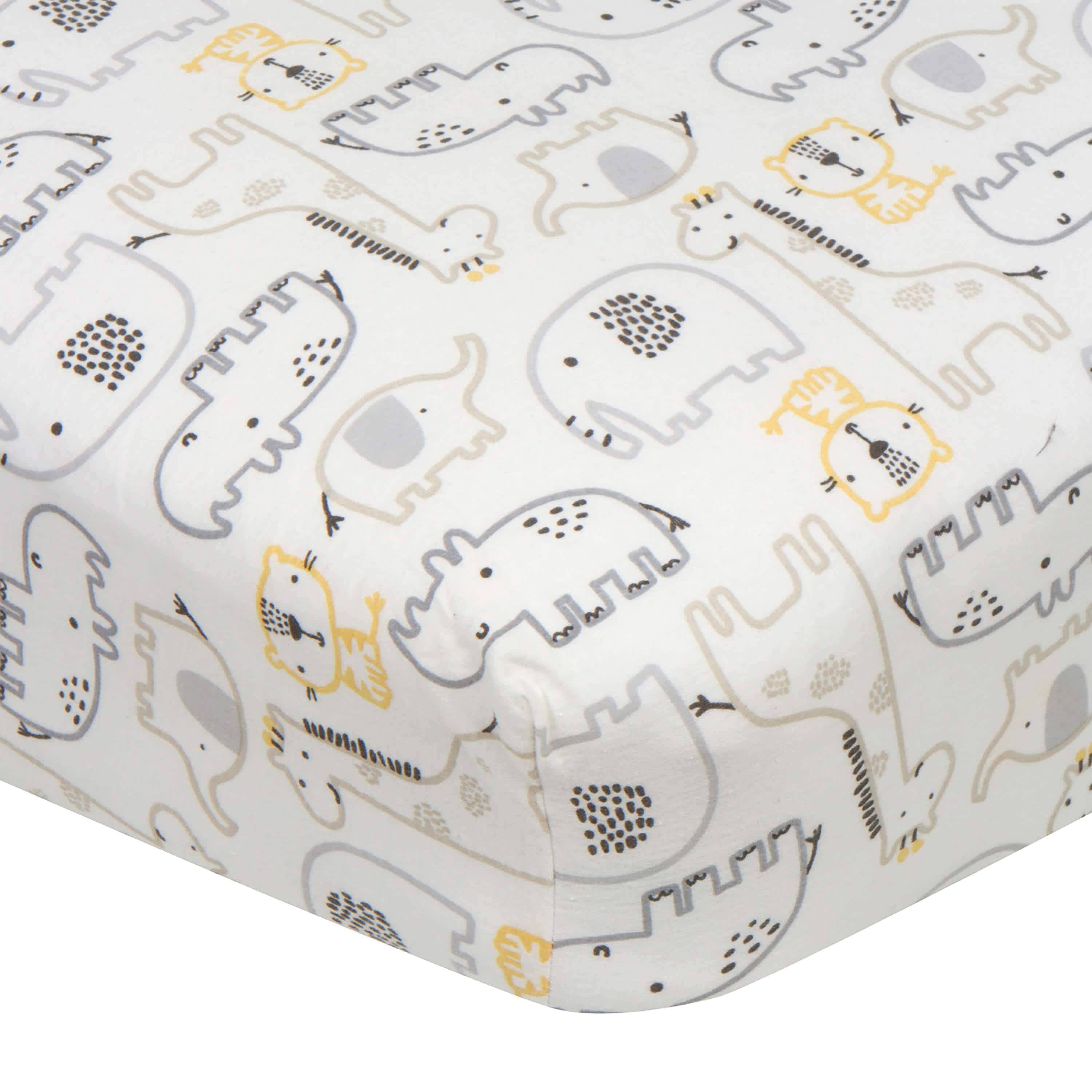 Boys Safari Animals Fitted Crib Sheet-Gerber Childrenswear