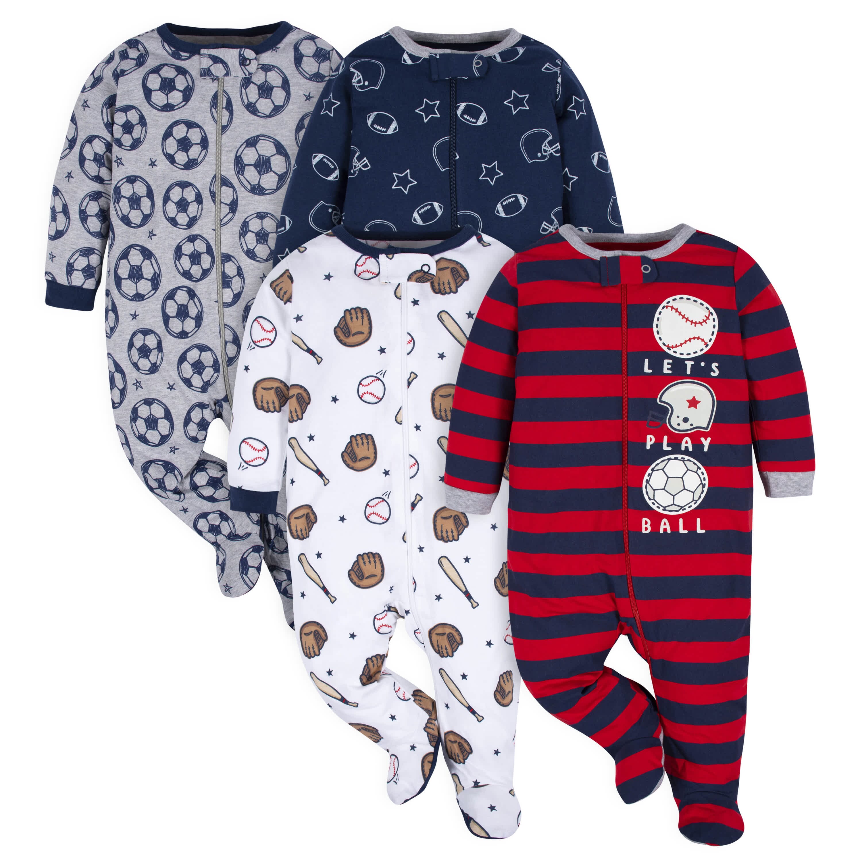 4-Pack Baby Boys Sports Sleep 'N Plays