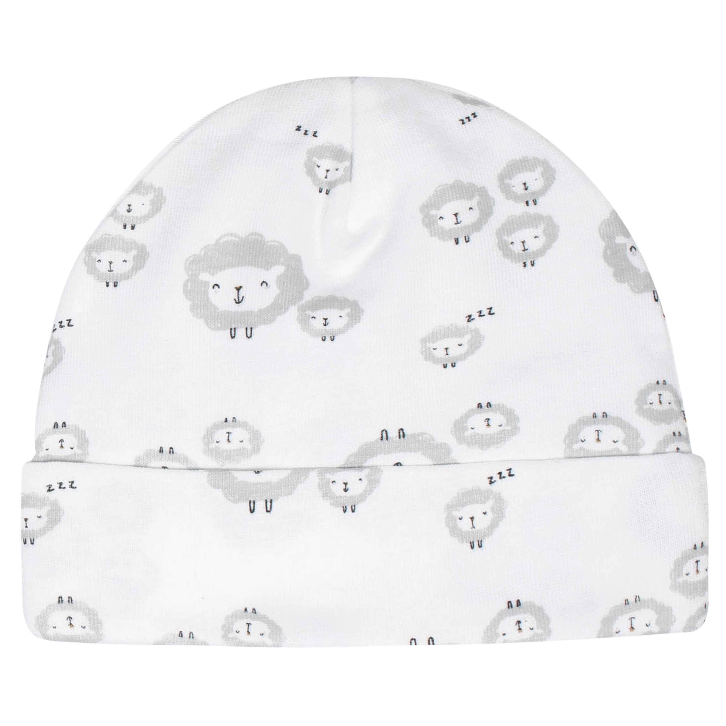 8-Piece Baby Neutral Sheep Caps & Mittens Set-Gerber Childrenswear