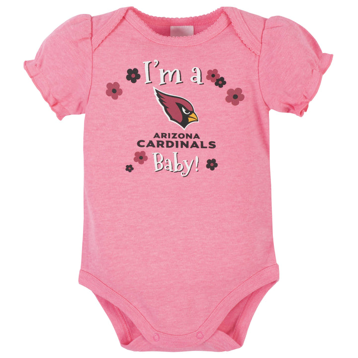 Arizona Cardinals Baby Girls Short Sleeve Bodysuits-Gerber Childrenswear