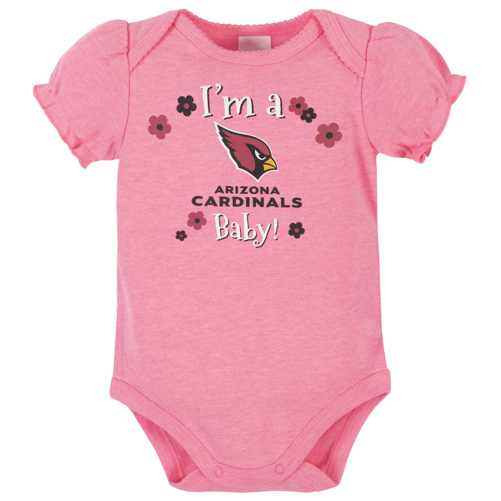 Arizona Cardinals Baby Girls Short Sleeve Bodysuits-Gerber Childrenswear