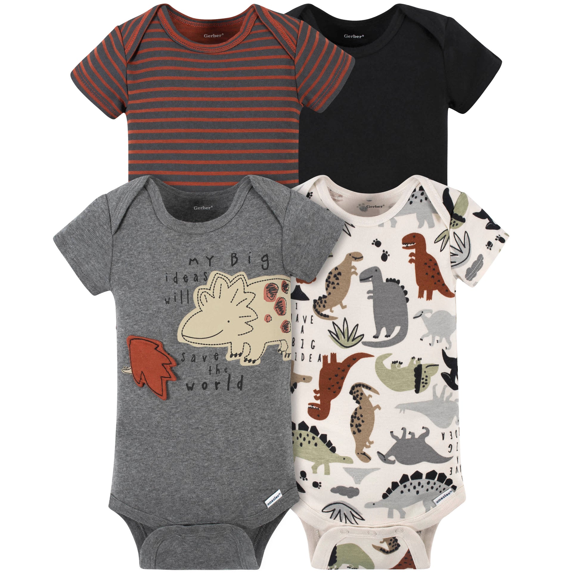 18-Piece Baby Boys Dino Onesies® Bodysuit, Mitten, Cap, & Sock Set-Gerber Childrenswear