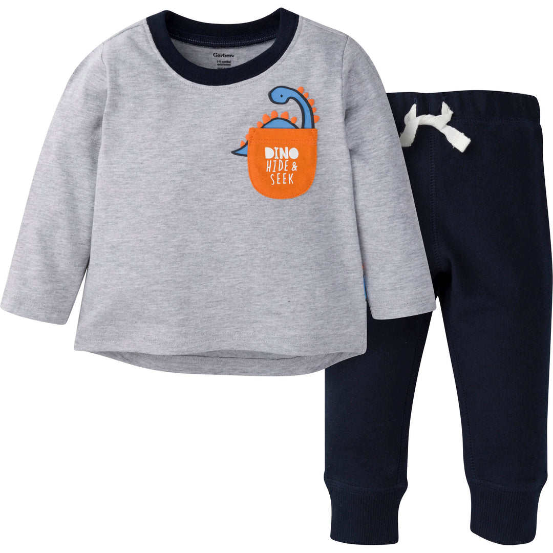 2-Piece Baby Boys Dino-Mite Long Sleeve Shirt & Jogger Pants Set-Gerber Childrenswear