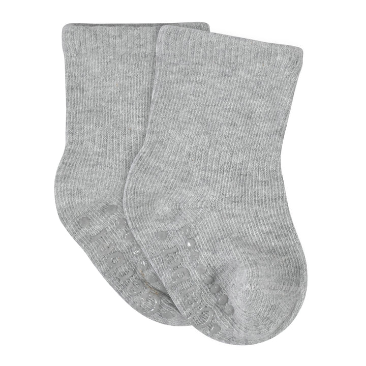 8-Pack Baby & Toddler Gray Heather Wiggle-Proof™ Jersey Crew Socks-Gerber Childrenswear