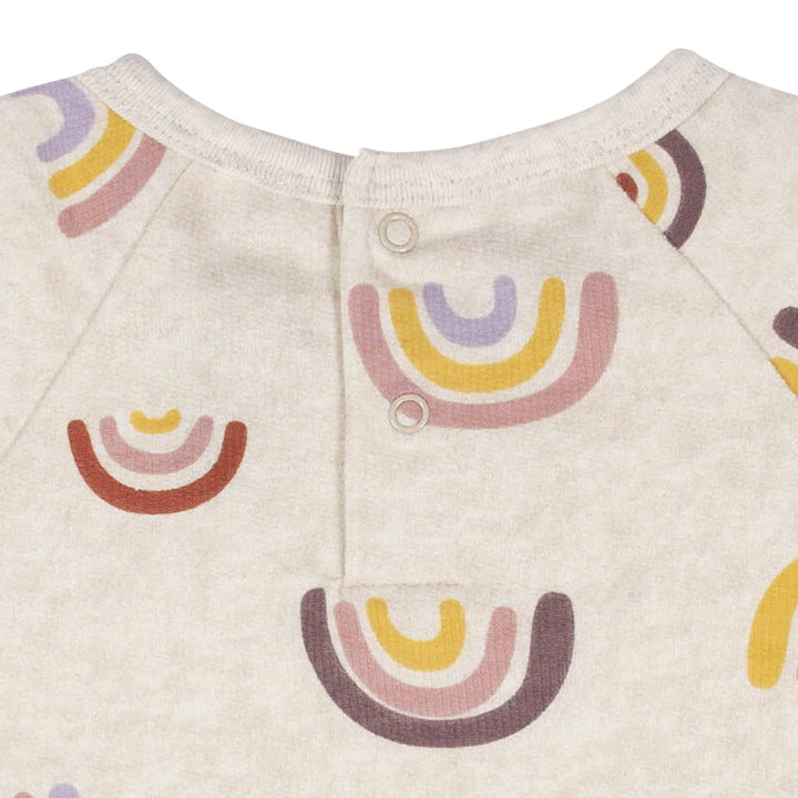 2-Piece Infant & Toddler Girls Burgundy Rainbow Peplum Top & Leggings Set