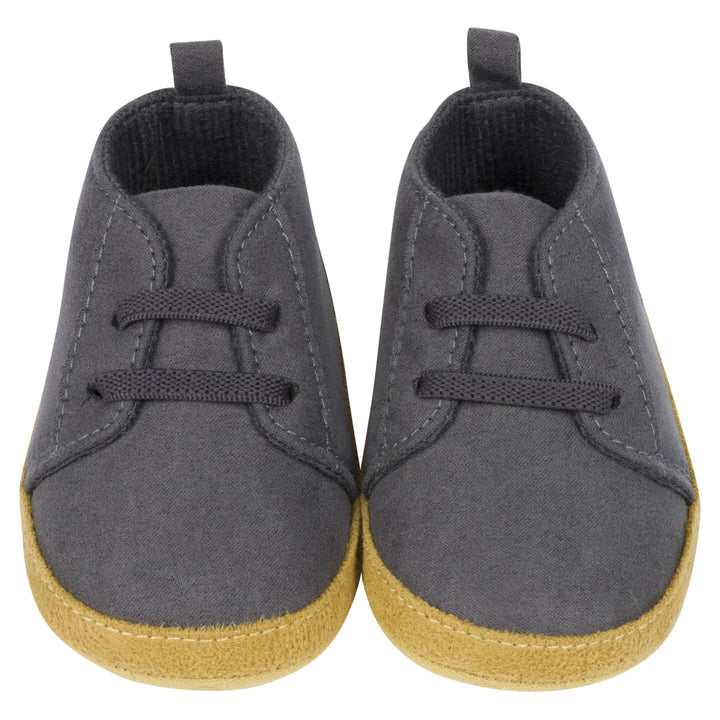 Baby Boys Gray Faux Suede High Top Shoes-Gerber Childrenswear