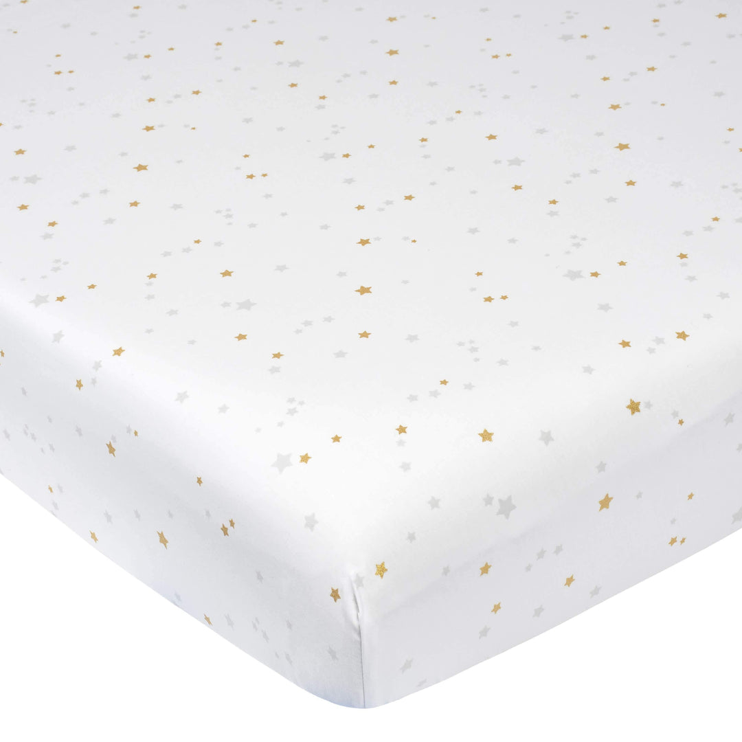 3-Piece Baby Neutral Sparkle Fitted Crib Sheets & Crib Skirt Set-Gerber Childrenswear