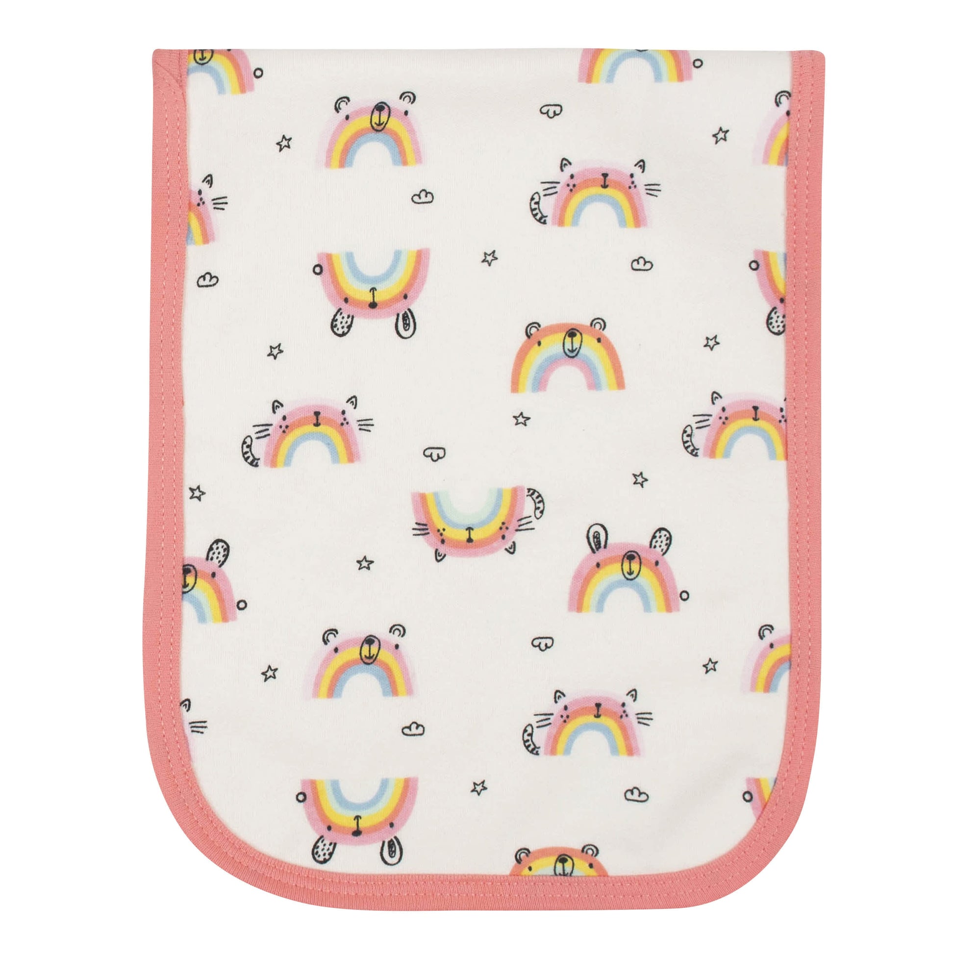 4-Pack Baby Girls Rainbow Terry Burp Cloths-Gerber Childrenswear