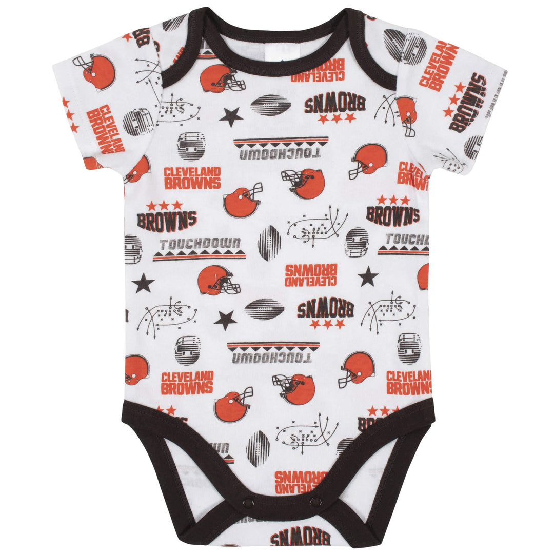 Cleveland Browns 3-Piece Baby Boys Bodysuit, Bib, and Cap Set-Gerber Childrenswear