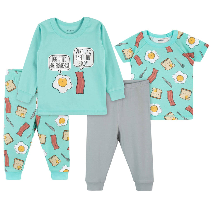 4-Piece Baby & Toddler Breakfast Snug Fit Cotton Pajamas-Gerber Childrenswear