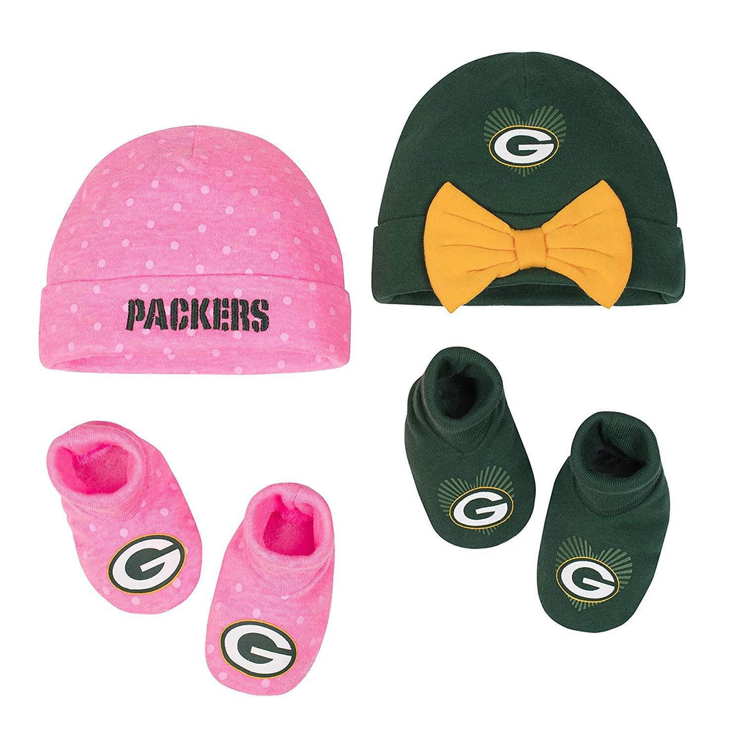 Green Bay Packers Baby 4 Piece Cap and Bootie Set-Gerber Childrenswear