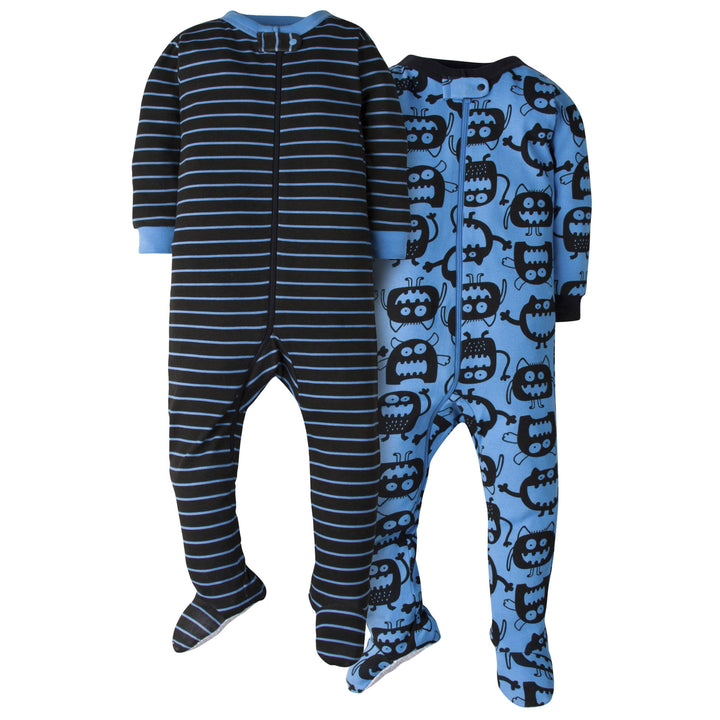 2-Pack Baby Boys Footed Union Suits - Not Tired-Gerber Childrenswear