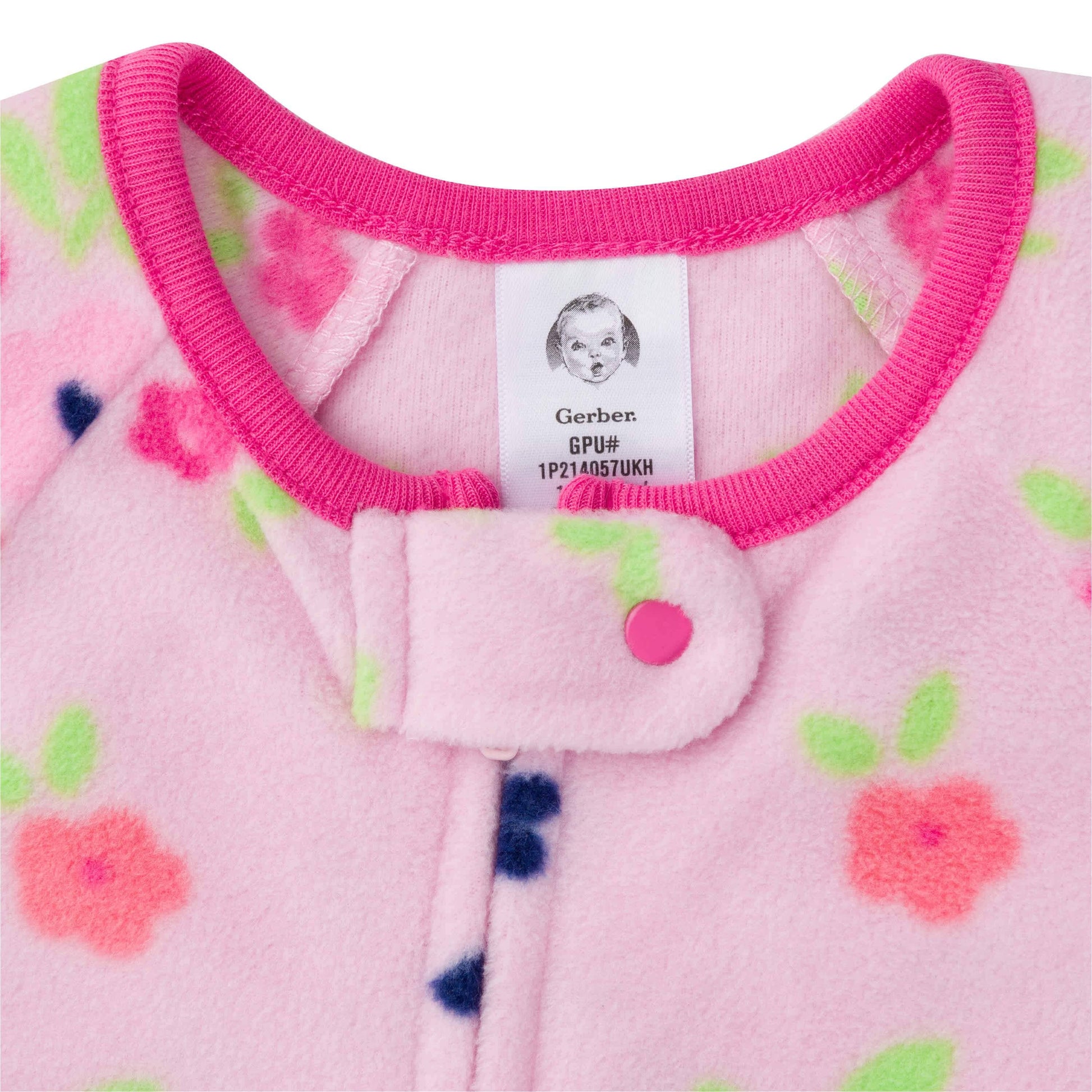 2-Pack Baby & Toddler Girls Floral Fleece Pajamas-Gerber Childrenswear