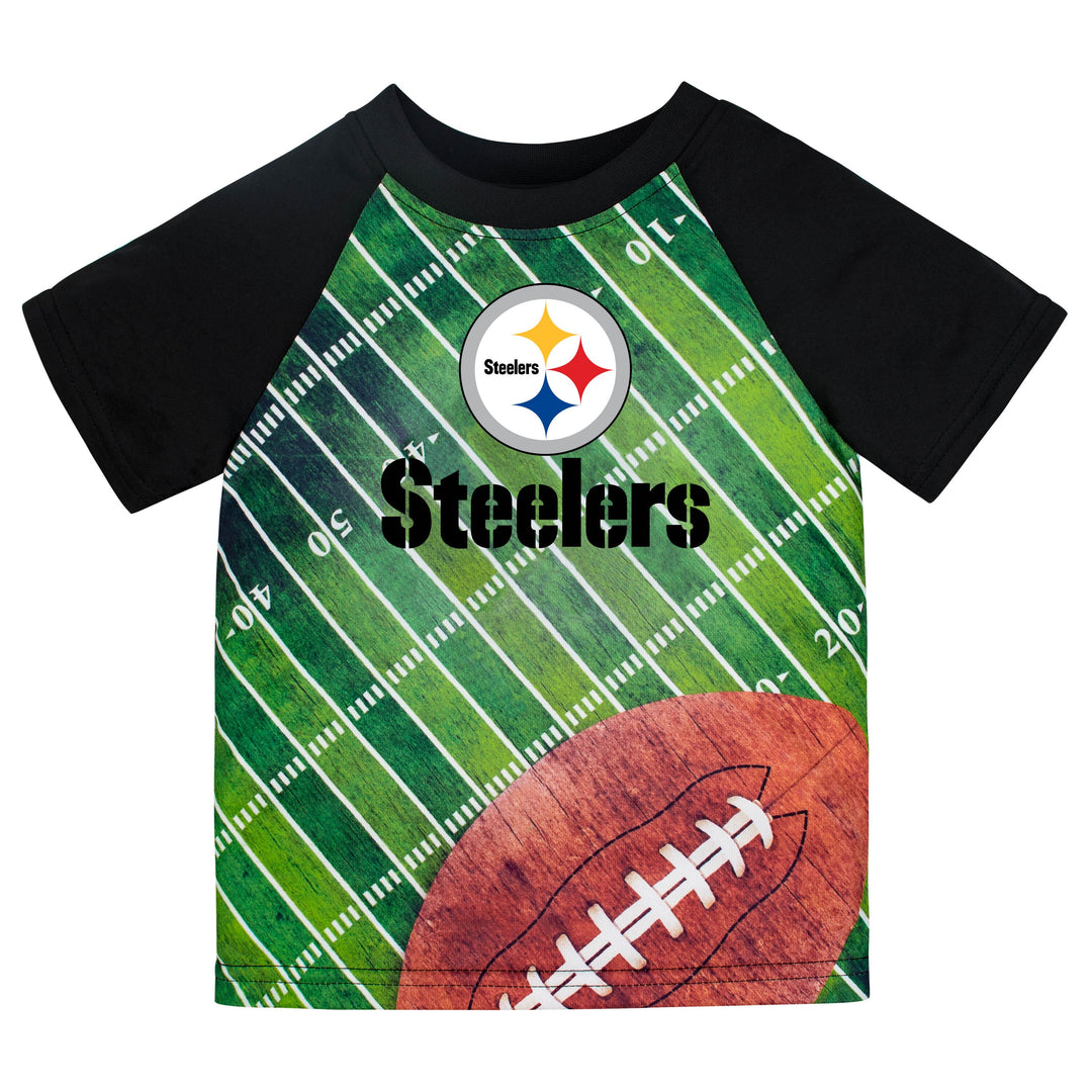 Pittsburgh Steelers Boys Short Sleeve Tee Shirt-Gerber Childrenswear