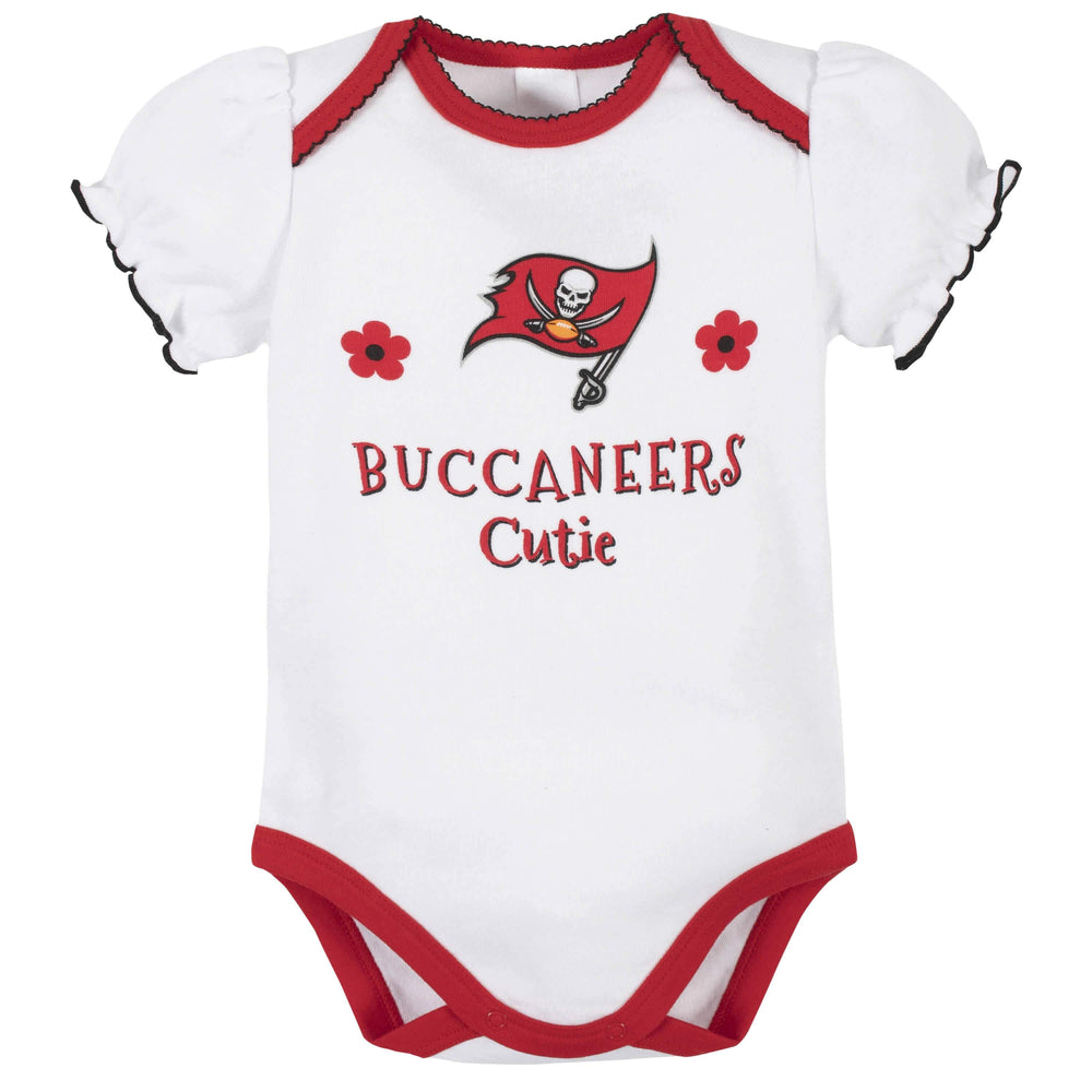 Tampa Bay Buccaneers Baby Girls Short Sleeve Bodysuits-Gerber Childrenswear