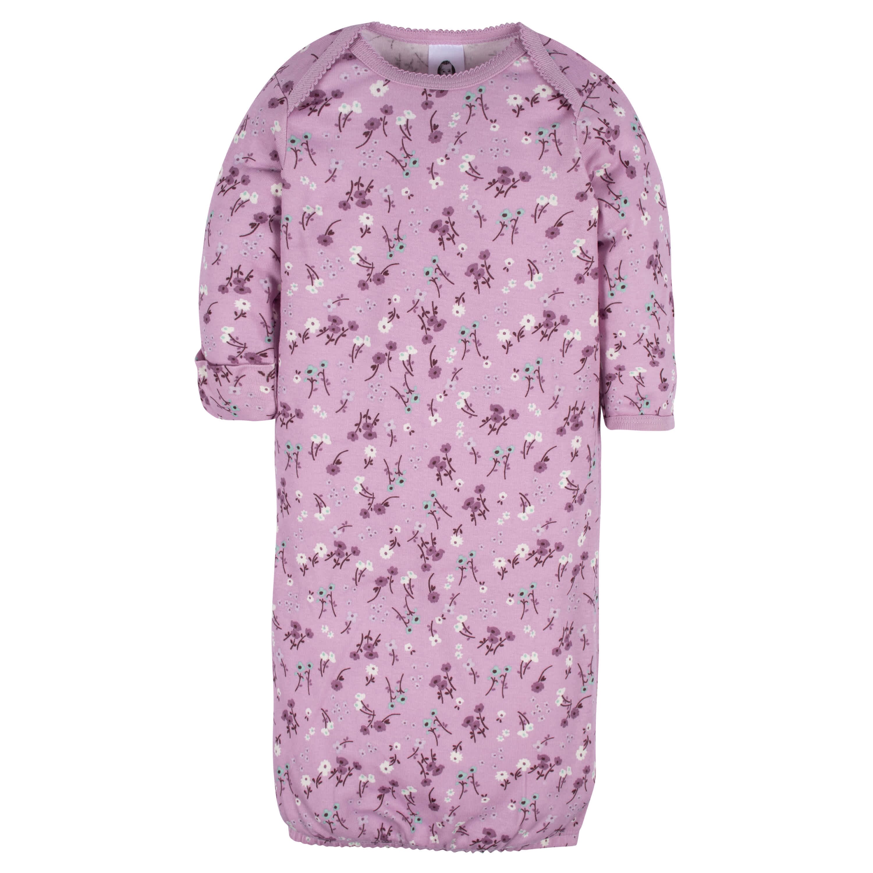 4-Pack Baby Girls Lavender Garden Gowns