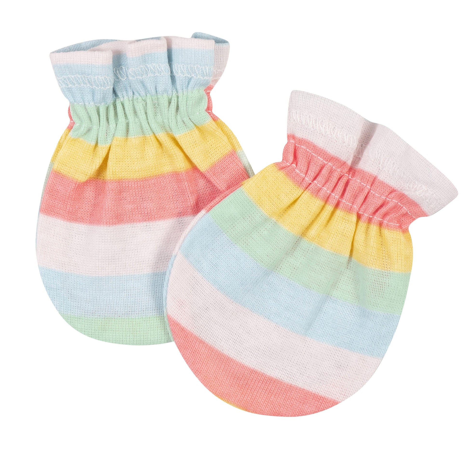 3-Pack Baby Girls Rainbow No Scratch Mittens-Gerber Childrenswear