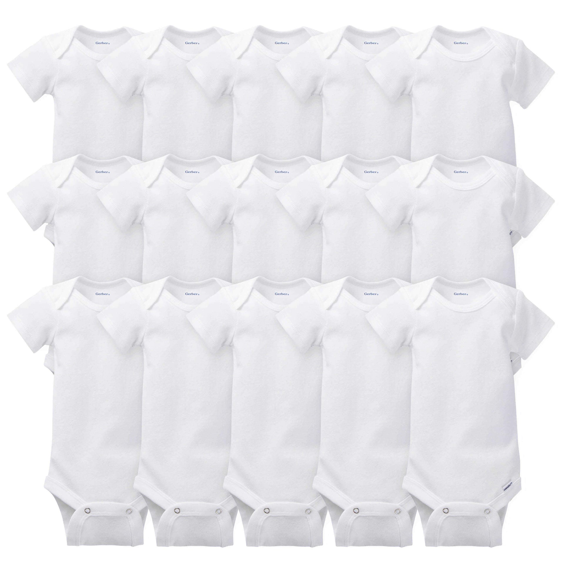 15-Pack White Onesies® Bodysuits Bundle