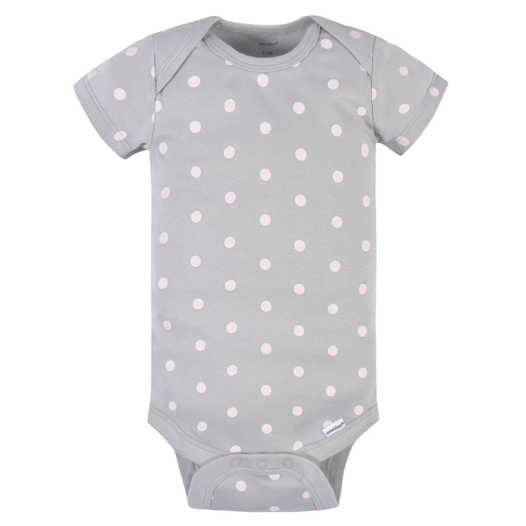 3-Pack Baby Girls Comfy Stretch Floral Leopard Short Sleeve Onesies® Bodysuits-Gerber Childrenswear