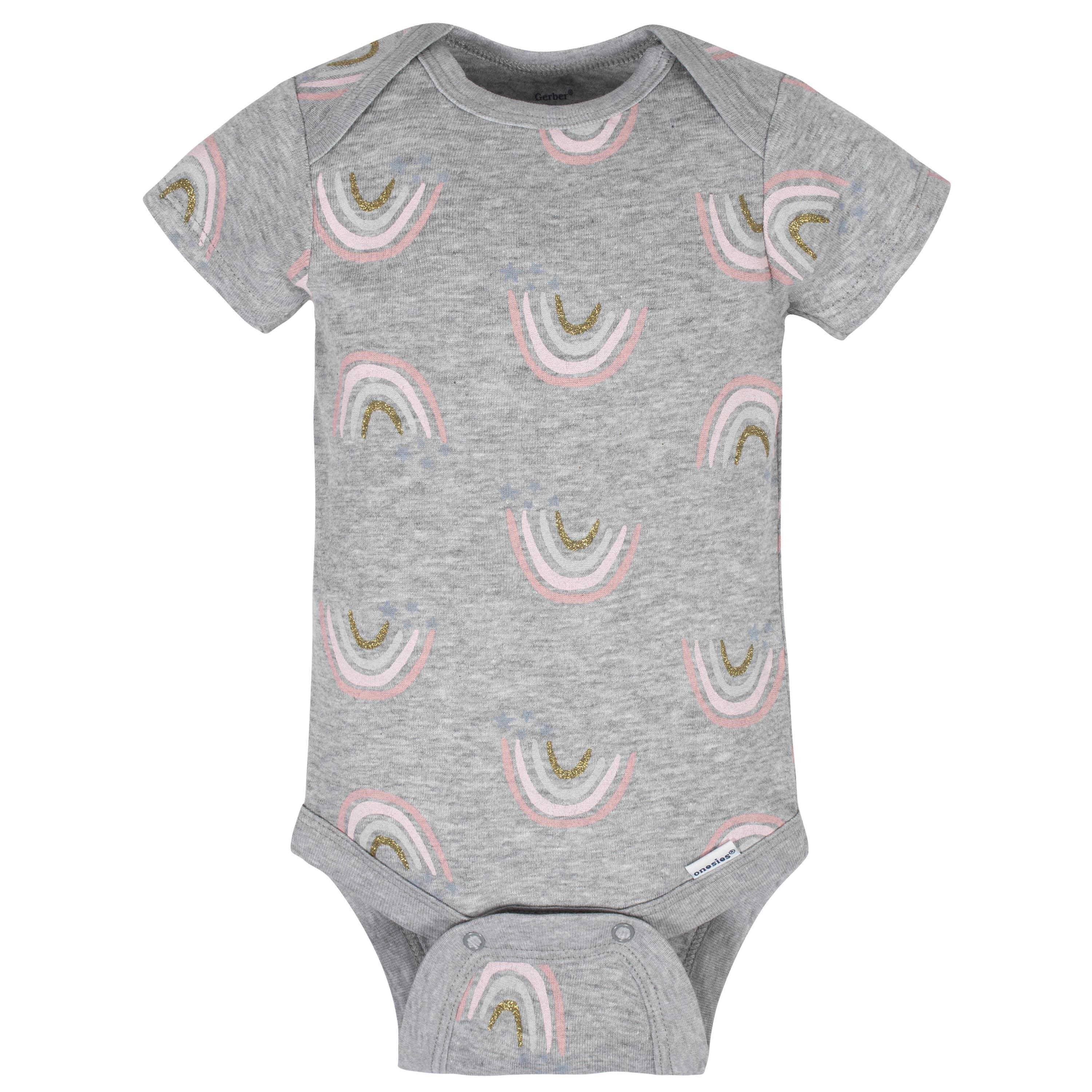 8-Pack Baby Girls Bear Short Sleeve Onesies® Bodysuits-Gerber Childrenswear