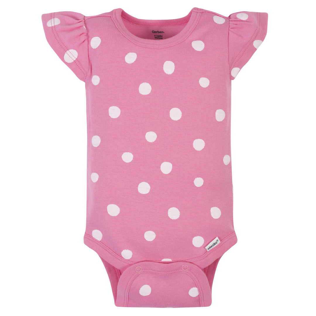 4-Pack Baby Girls Garden Short Sleeve Onesies® Bodysuits-Gerber Childrenswear