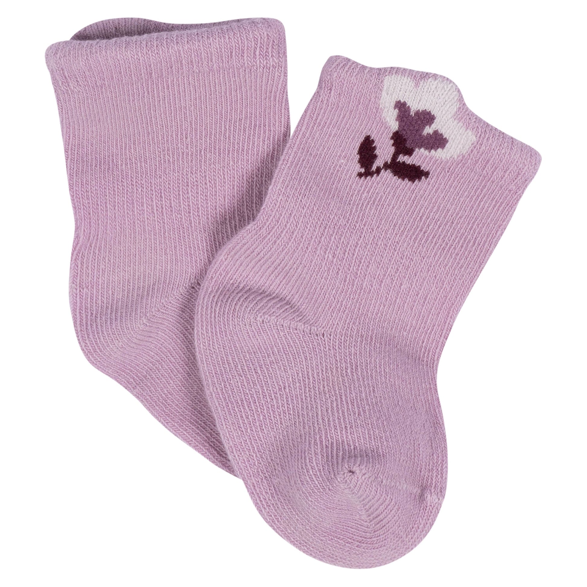 8-Pack Baby Girls Lavender Garden Jersey Wiggle Proof® Socks