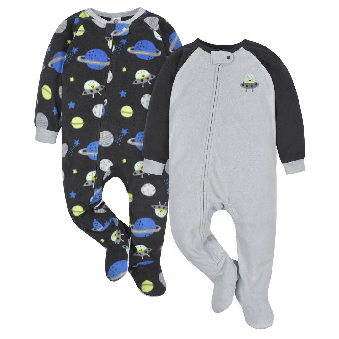 4-Pack Baby & Toddler Boys Space & Dinos Fleece Pajamas