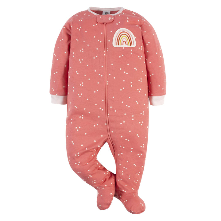 Baby Girls Coral Rainbow Smiles Sleep 'N Play-Gerber Childrenswear