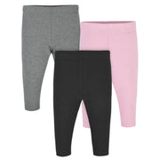 3-Pack Baby & Toddler Girls Pink & Black Premium Leggings-Gerber Childrenswear