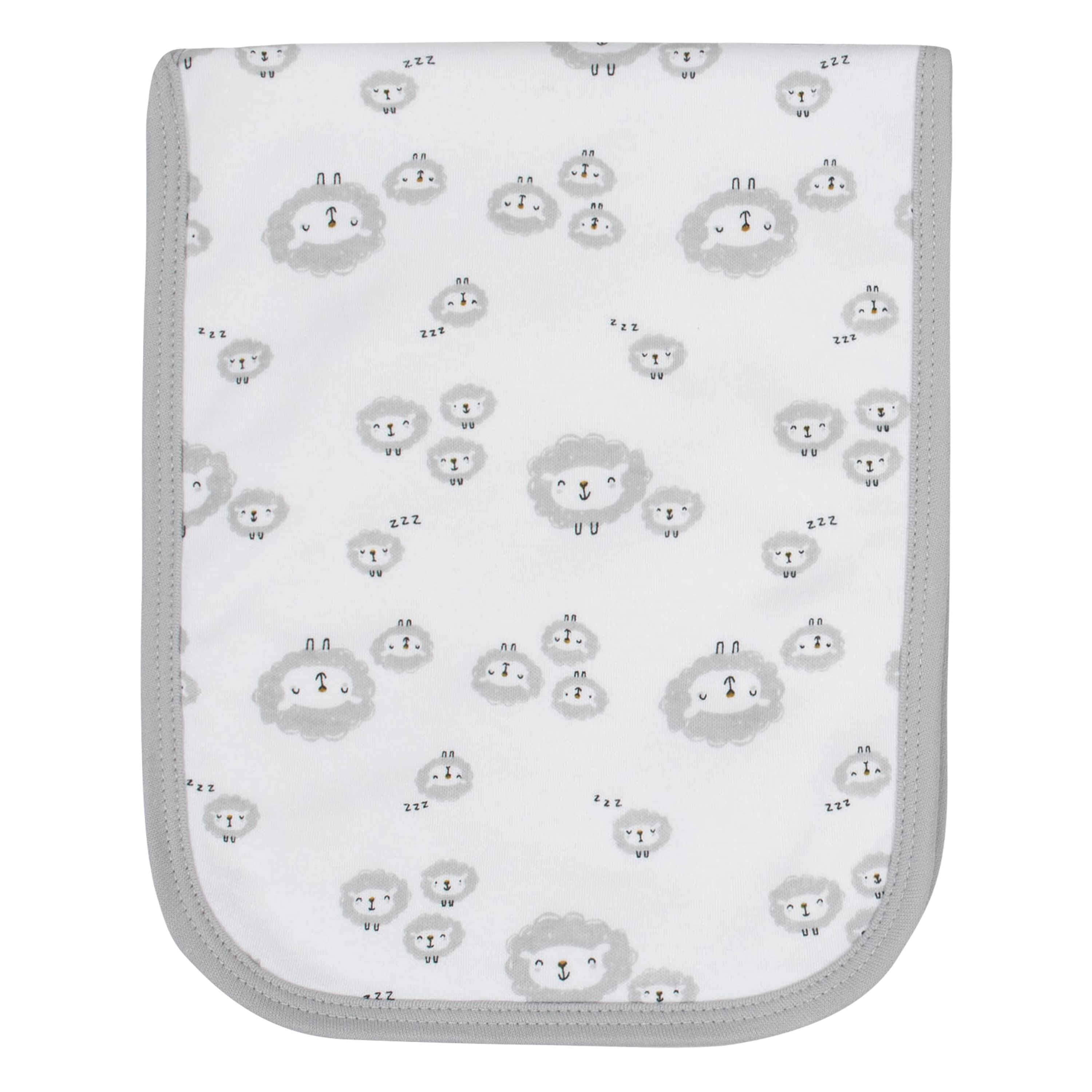 4-Pack Baby Neutral Sheep Interlock/Terry Burp Cloths-Gerber Childrenswear
