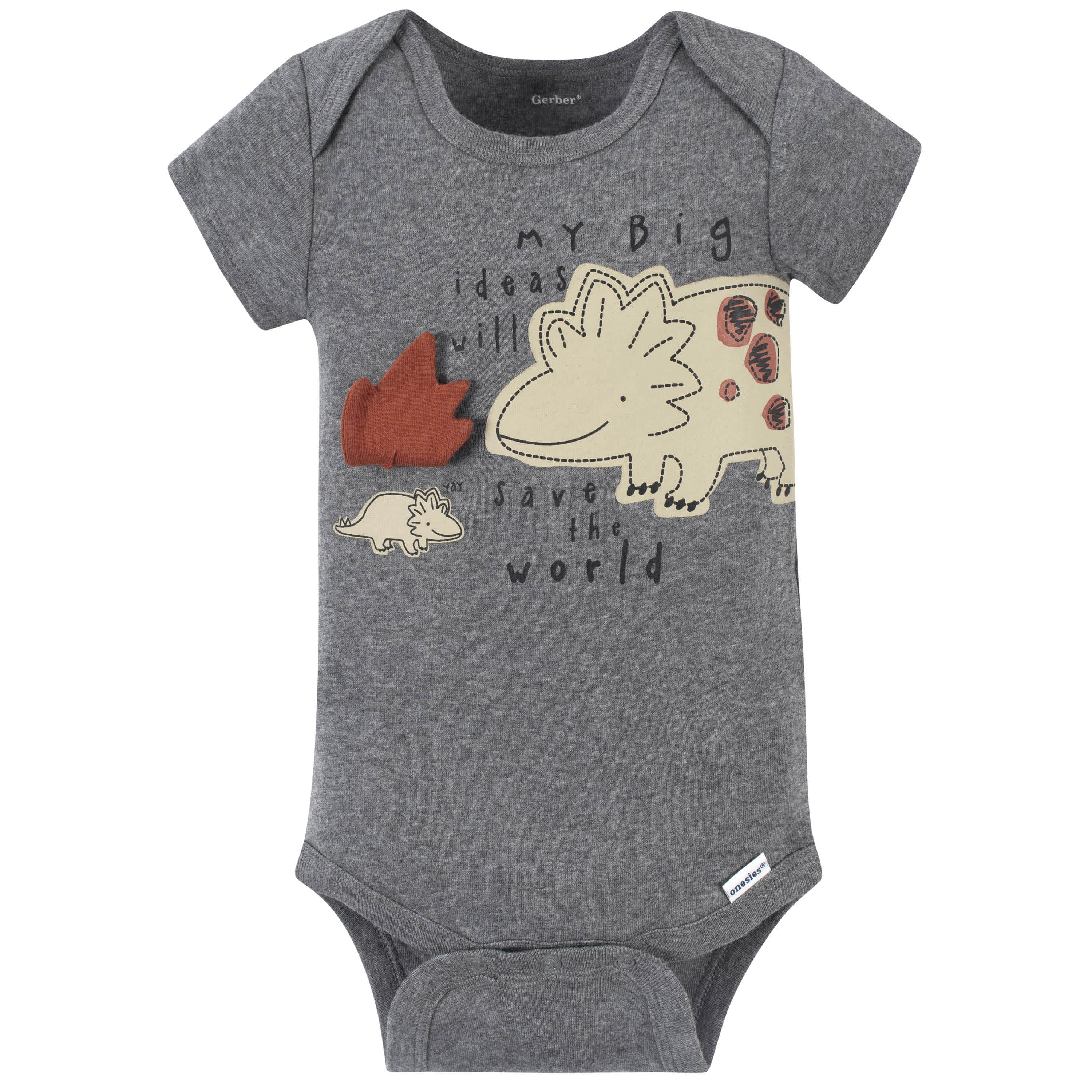 4-Pack Baby Boys Dino Short Sleeve Onesies® Bodysuits-Gerber Childrenswear