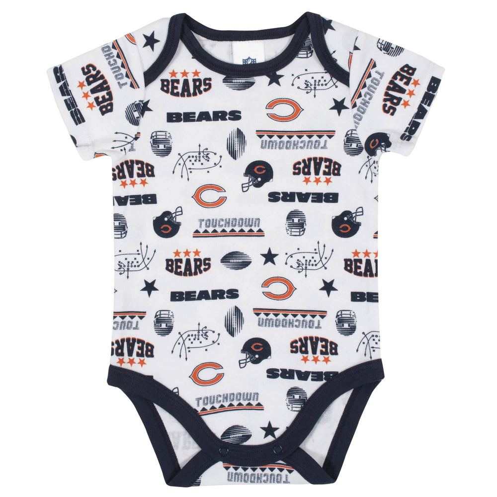 Chicago Bears 3-Piece Baby Boys Bodysuit, Bib, and Cap Set-Gerber Childrenswear