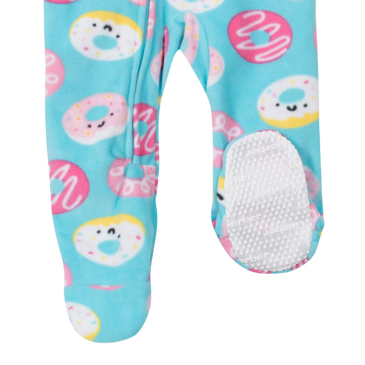 Gerber® Baby Girls Donuts Fleece Pajamas-Gerber Childrenswear