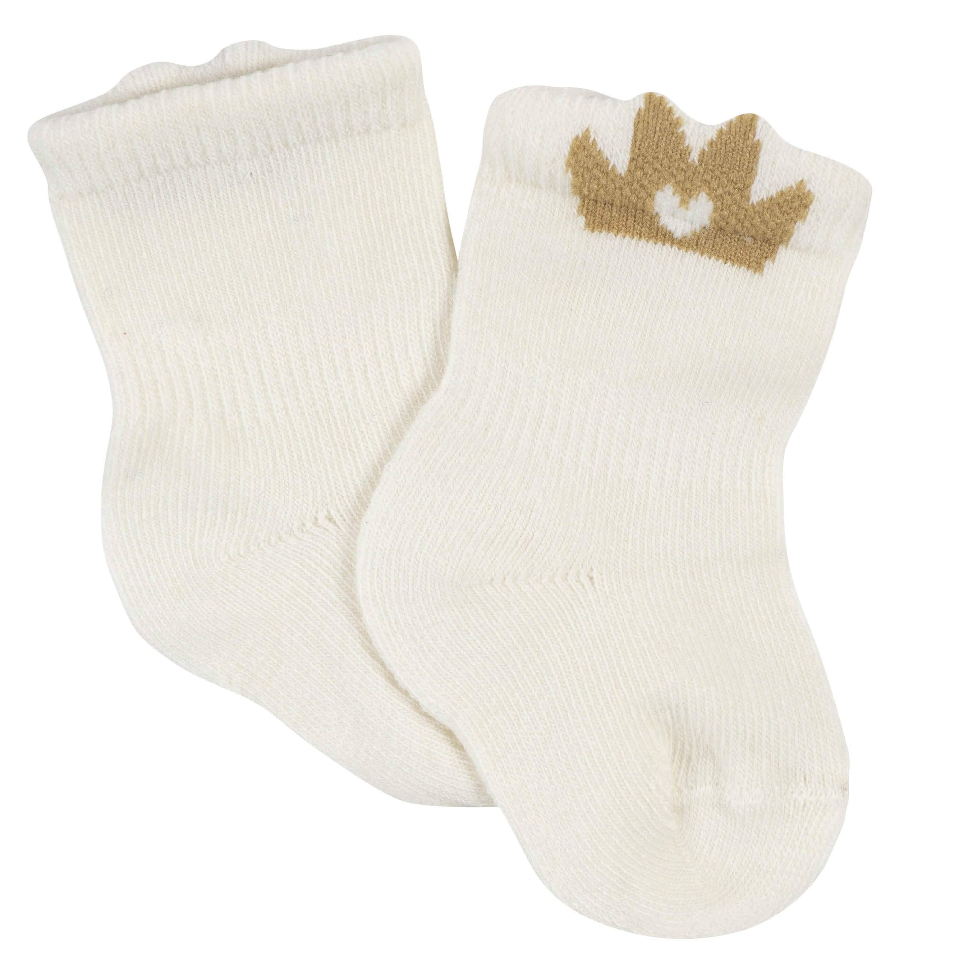 6-Pack Baby Girls Princess Wiggle-Proof™ Jersey Crew Socks-Gerber Childrenswear