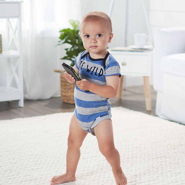 5-Pack Baby Boys Raccoon Short Sleeve Onesies® Bodysuits-Gerber Childrenswear