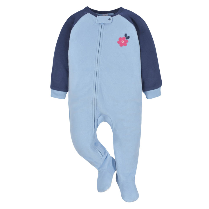 2-Pack Baby & Toddler Girls Navy Floral Fleece Pajamas