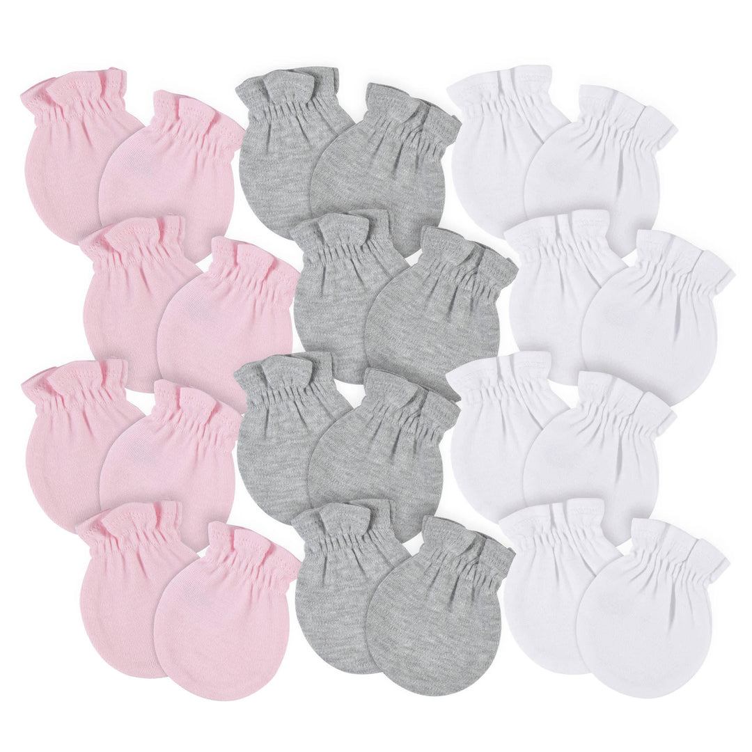12-Pack Baby Neutral Pink, Gray, & White No Scratch Mittens-Gerber Childrenswear