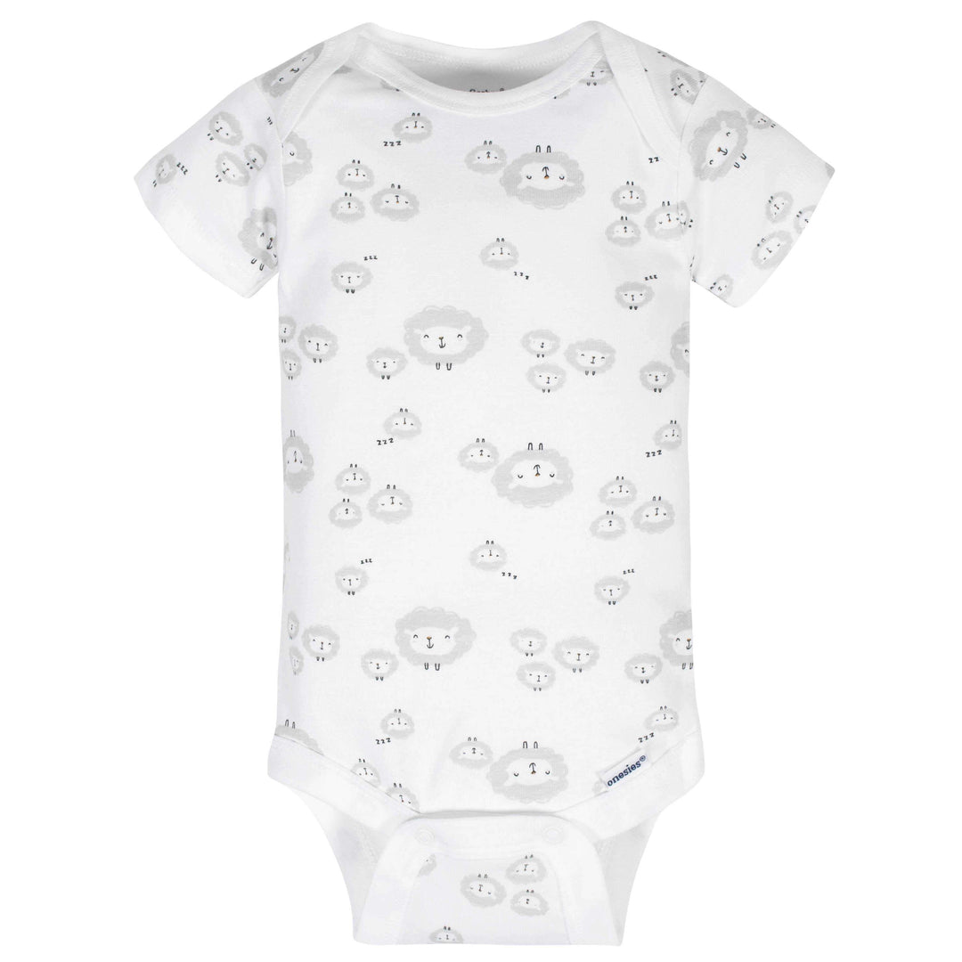8-Pack Baby Neutral Sheep Short Sleeve Onesies® Bodysuits-Gerber Childrenswear