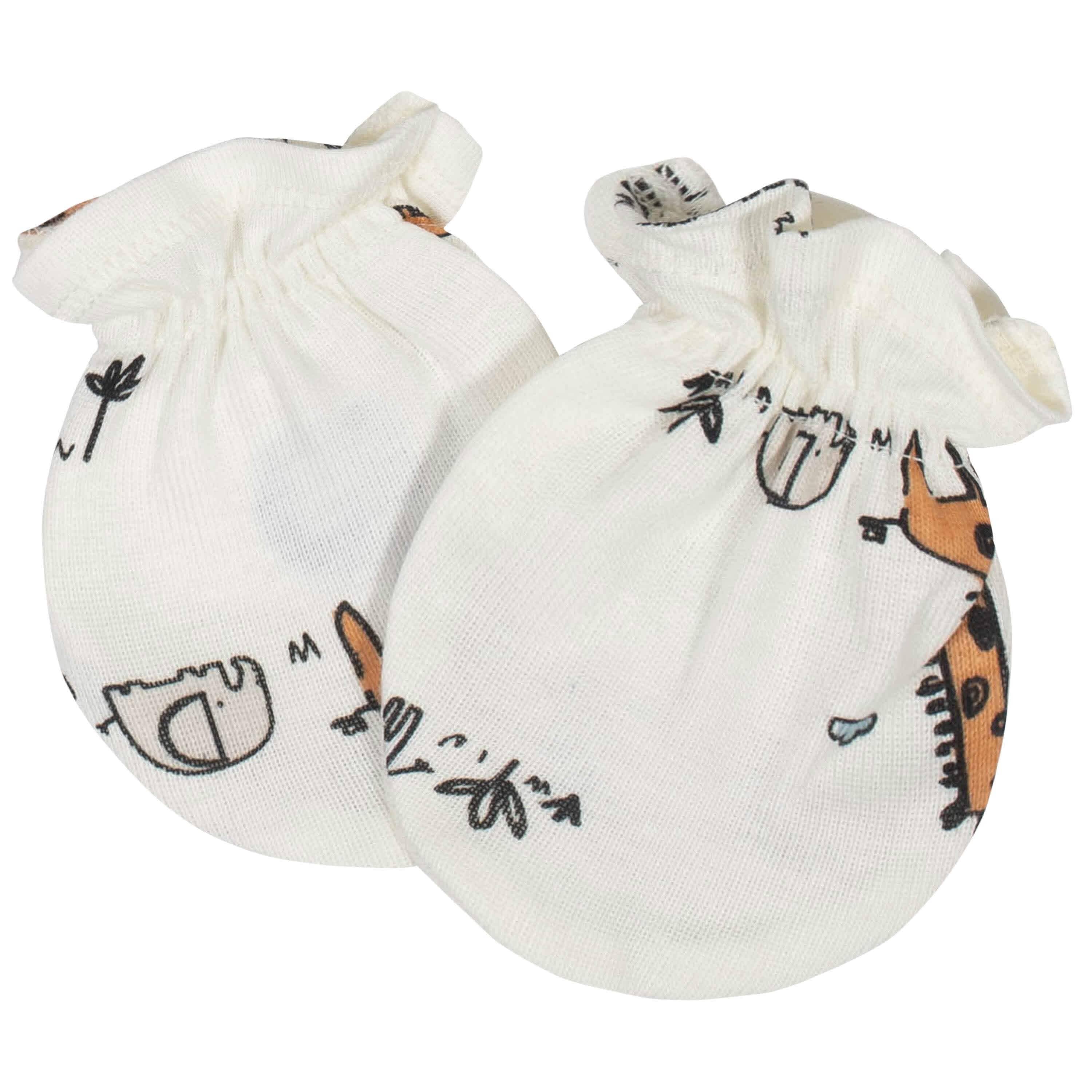 8-Piece Baby Boys Jungle Caps & Mittens Set-Gerber Childrenswear