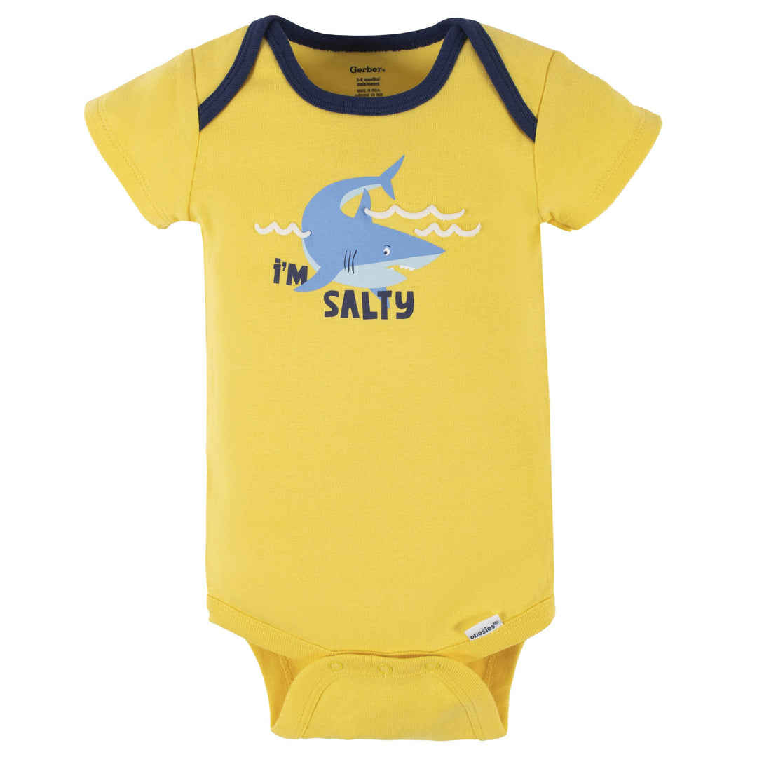 4-Pack Baby Boys Shark Zone Short Sleeve Onesies® Bodysuits-Gerber Childrenswear