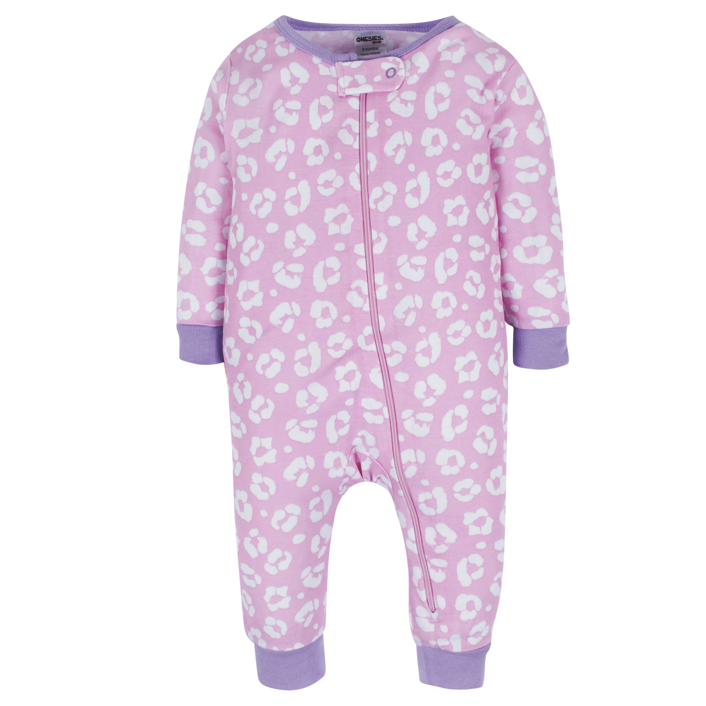 3-Pack Baby & Toddler Girls Rainbow Floral Snug Fit Footless Pajamas
