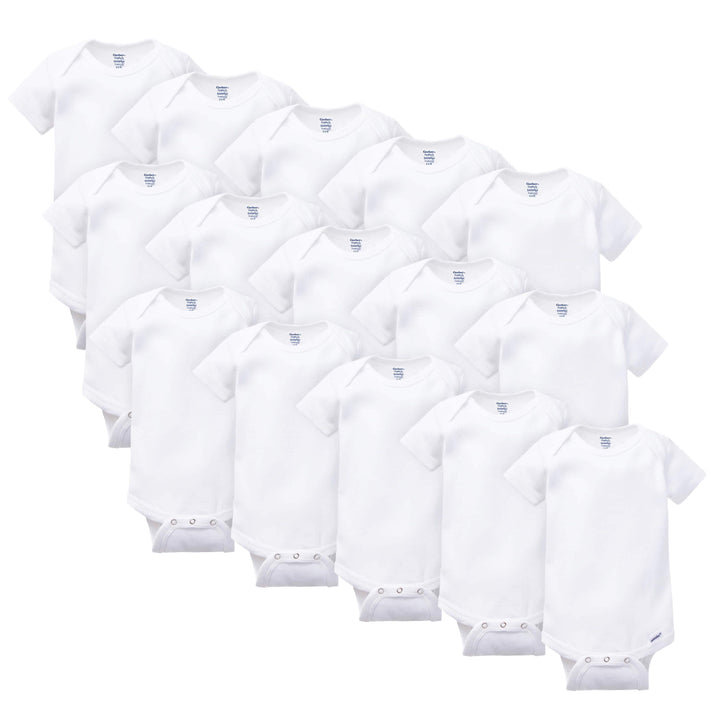 15-Pack Organic Baby White Onesies® Bodysuits Grow with Me Bundle-Gerber Childrenswear
