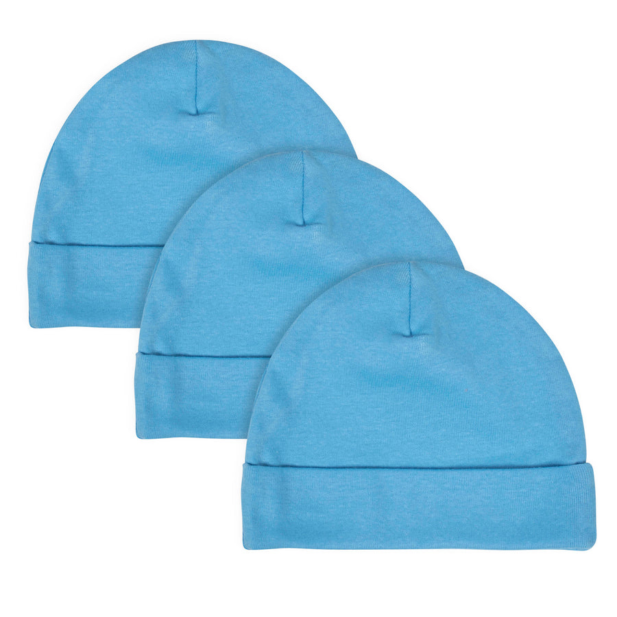 Gerber® 3-Pack Baby Boys Craft Blue Caps-Gerber Childrenswear