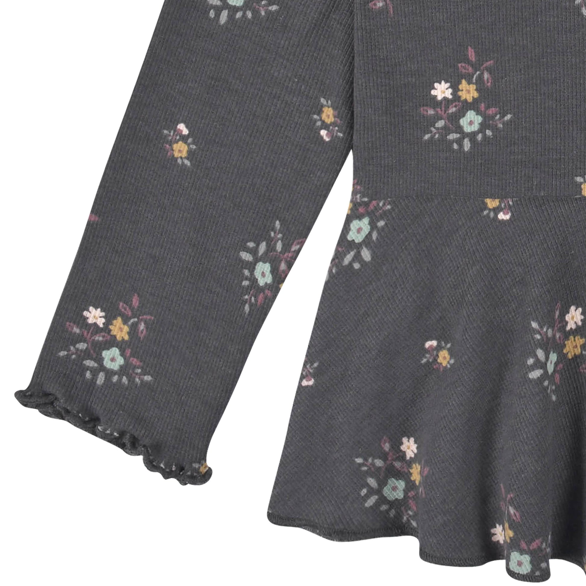 2-Pack Infant & Toddler Girls Mustard & Plum Floral Peplum Tops