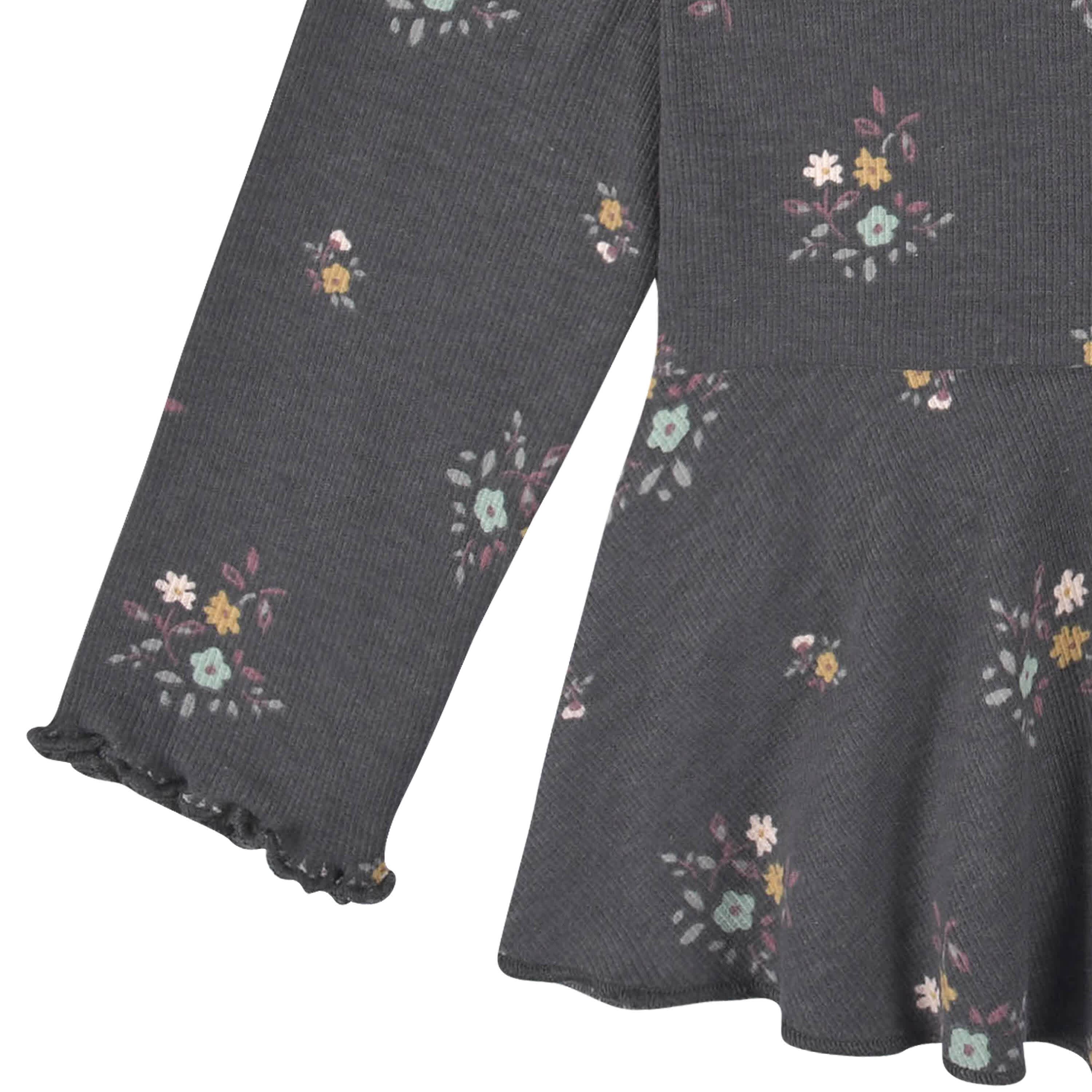 2-Pack Infant & Toddler Girls Mustard & Plum Floral Peplum Tops