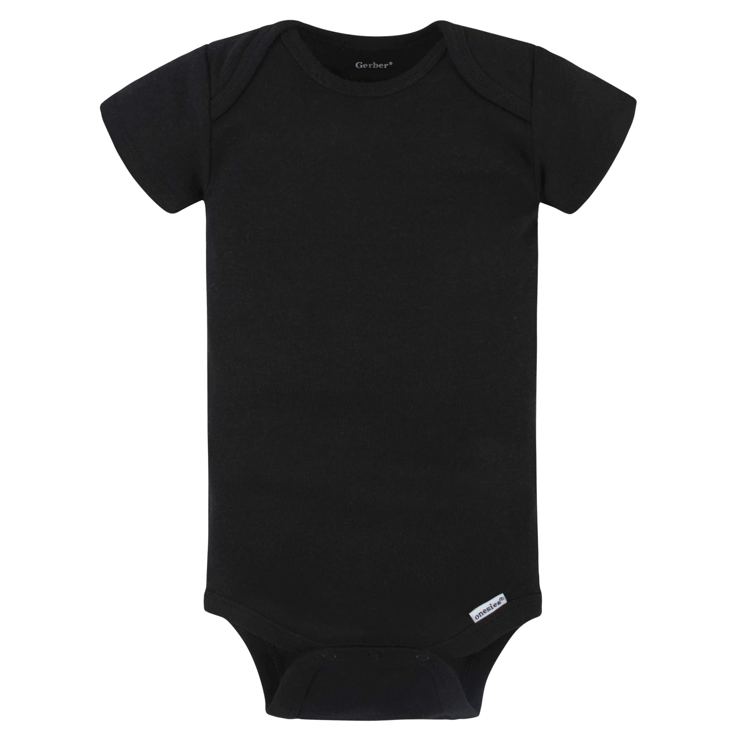5-Pack Baby Black Onesies® Bodysuits-Gerber Childrenswear